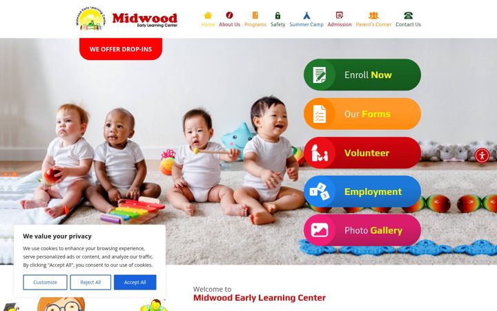 Screenshot of midwoodearlylearning.com