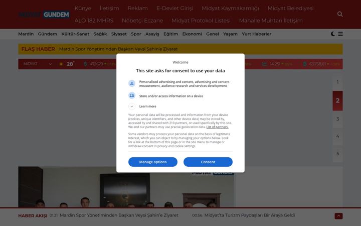 Screenshot of midyatgundem.com