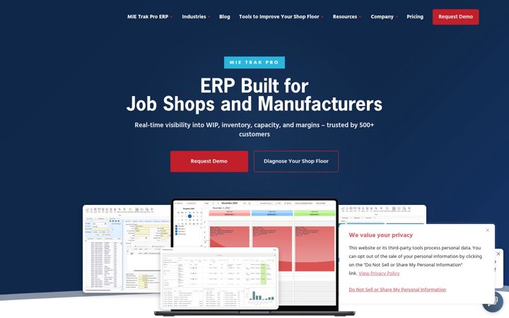 Screenshot of mie-solutions.com