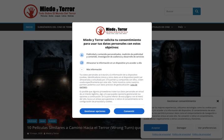 Screenshot of miedoyterror.com