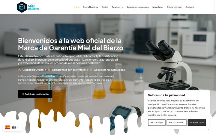 Screenshot of mieldelbierzo.com