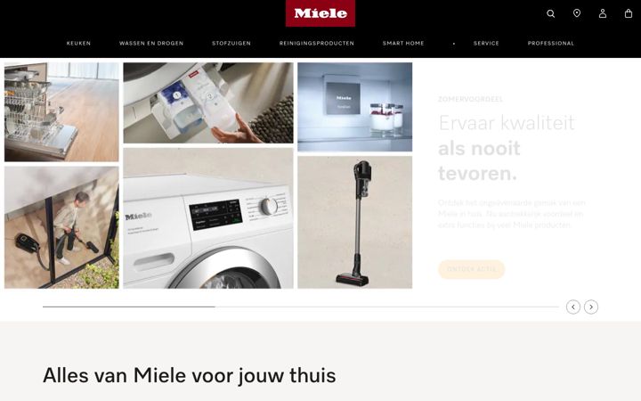 Screenshot of miele.nl