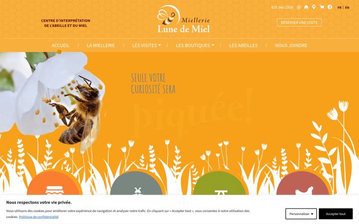 Screenshot of miellerielunedemiel.com