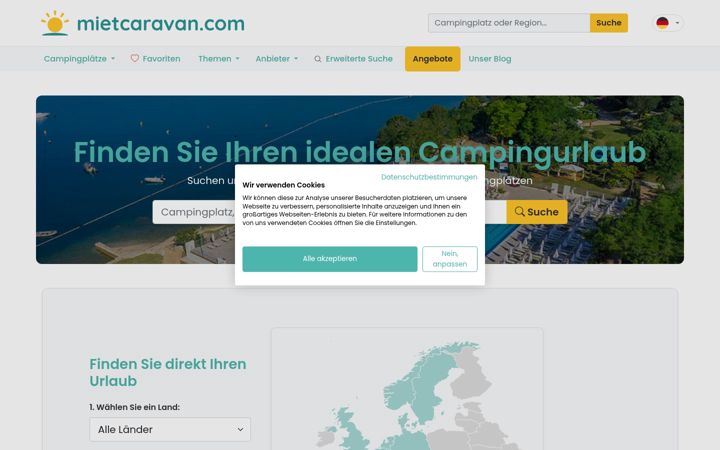 Screenshot of mietcaravan.com