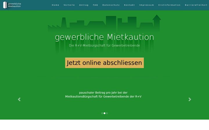 Screenshot von mietkaution-gewerblich.de