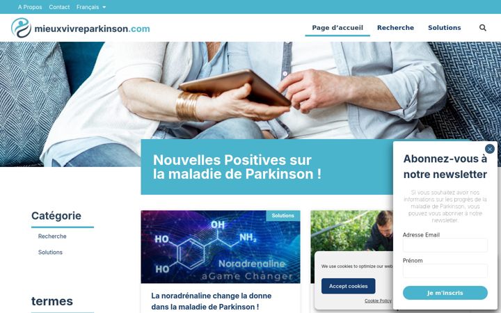 Screenshot of mieuxvivreparkinson.com