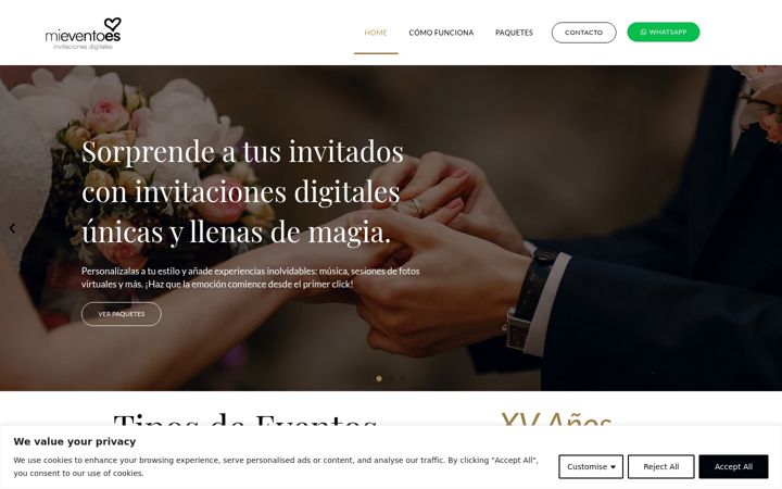 Screenshot of mieventoes.com
