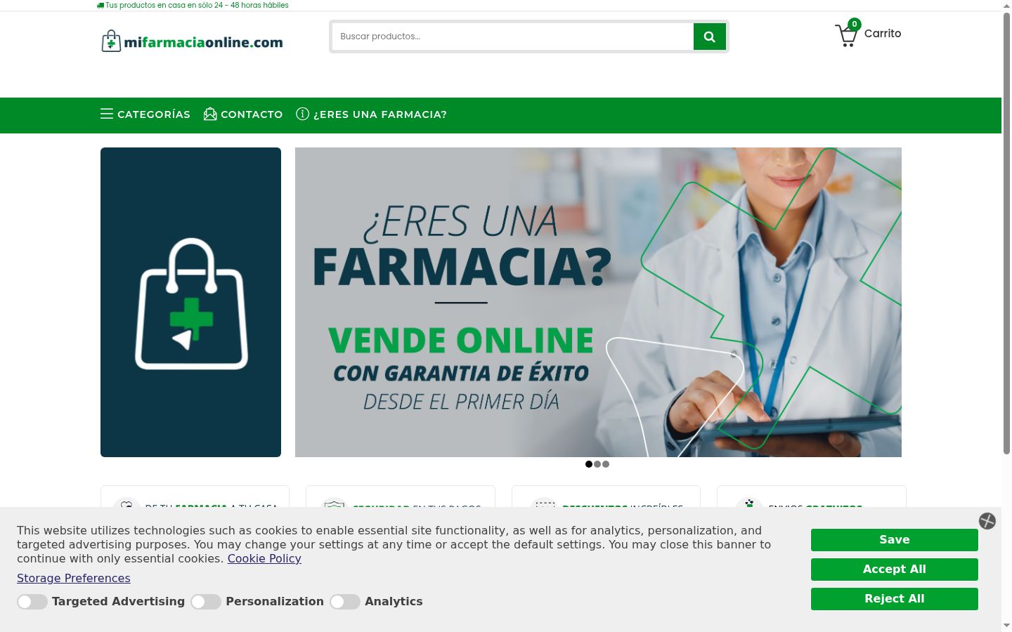 Screenshot del banner di consenso mostrato prima di qualsiasi interazione
