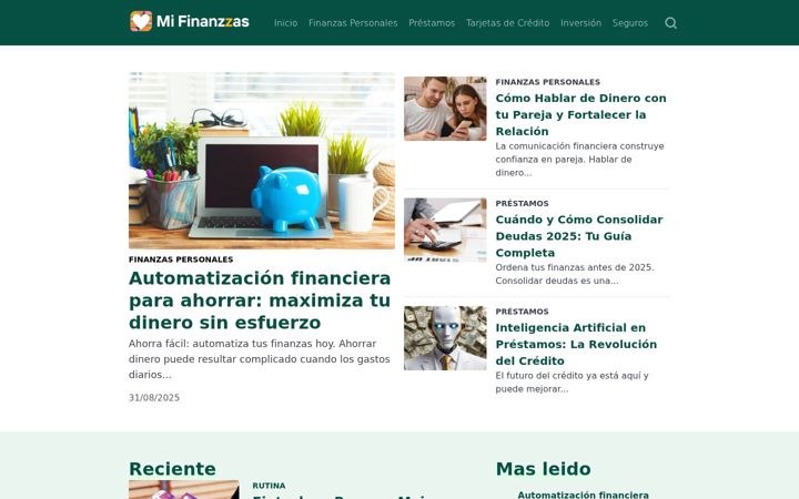 Screenshot of mifinanzzas.com