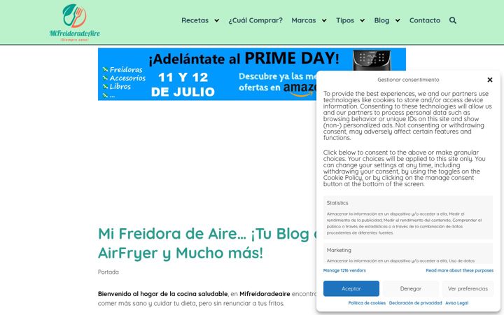 Screenshot of mifreidoradeaire.com