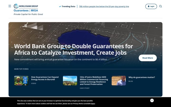 Screenshot of miga.org