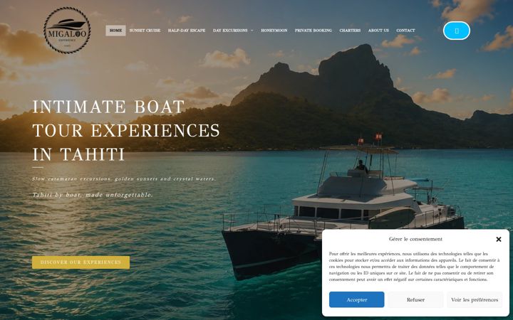 Screenshot of migalooexperience.com