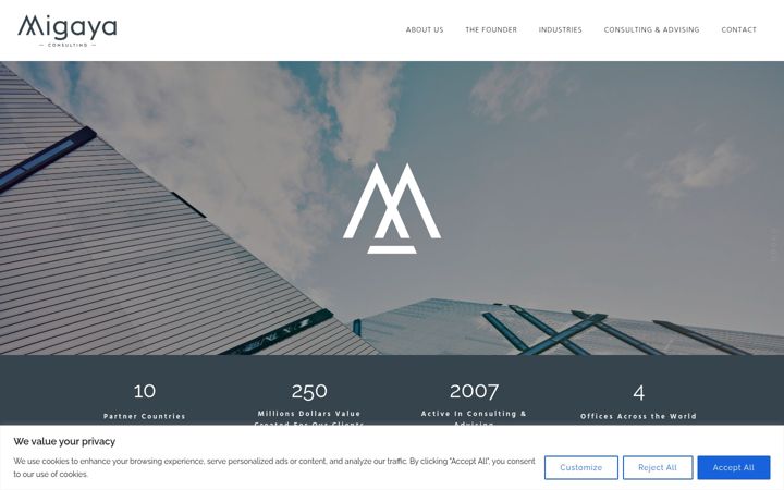 Screenshot of migaya-consulting.com
