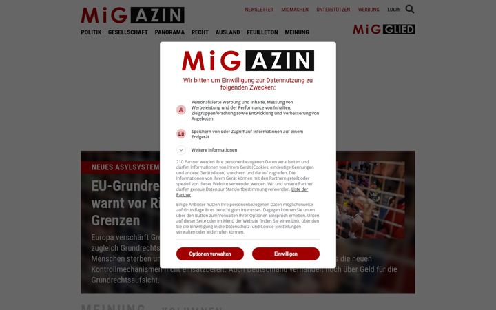 Screenshot of migazin.de
