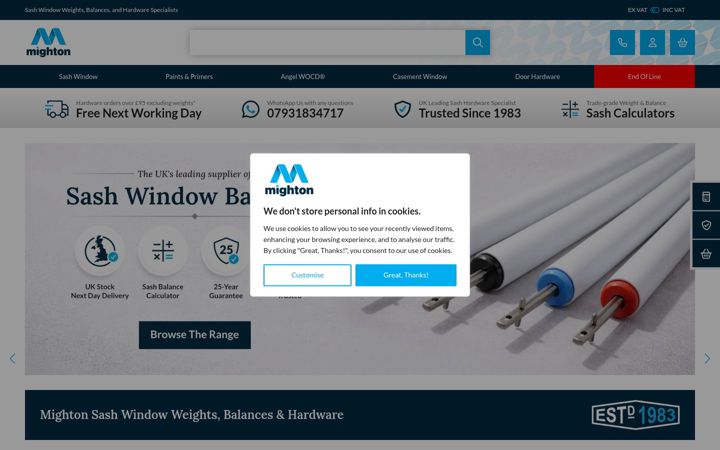 Screenshot of mightonproducts.com