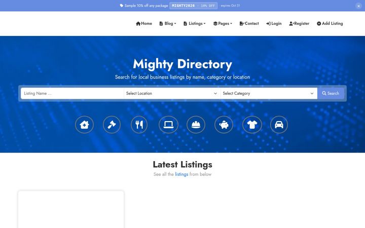 Screenshot of mightydirectory.com