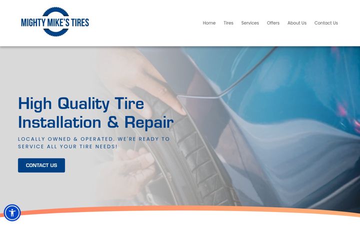 Screenshot of mightymikestire.com
