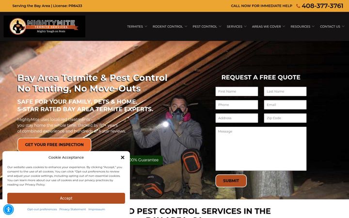 Screenshot of mightymitetermite.com