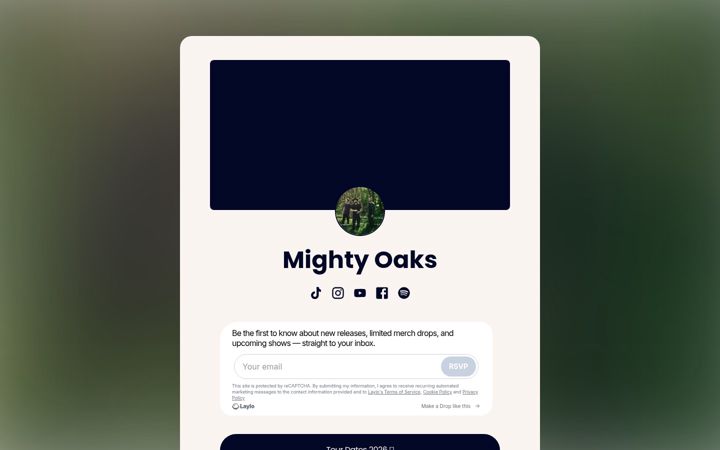 Screenshot of mightyoaksmusic.com