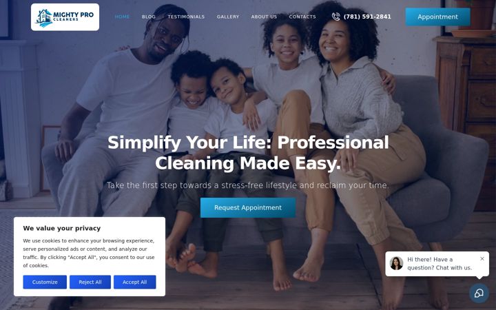 Screenshot of mightyprocleaners.com