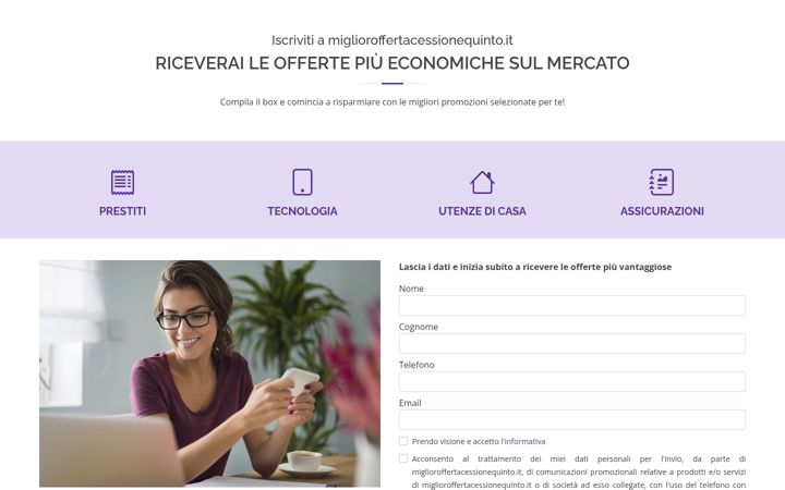 Screenshot of miglioroffertacessionequinto.it