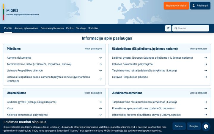 Screenshot of migracija.lt