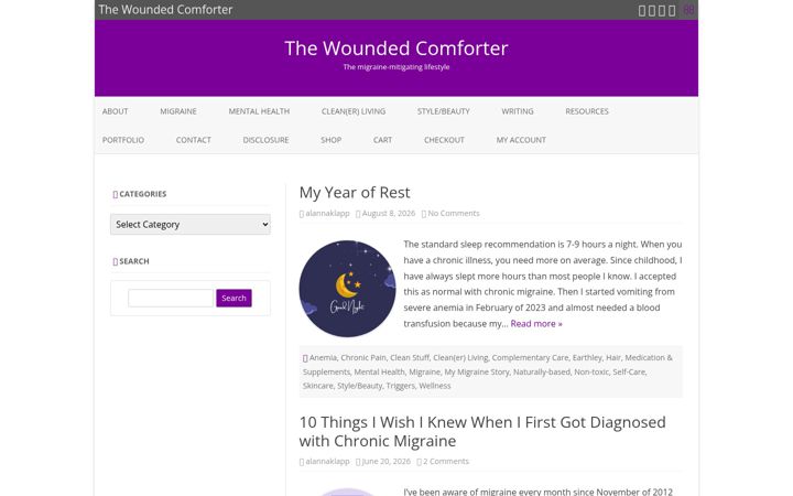 Screenshot of migrainemamabrain.com