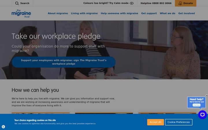Screenshot von migrainetrust.org