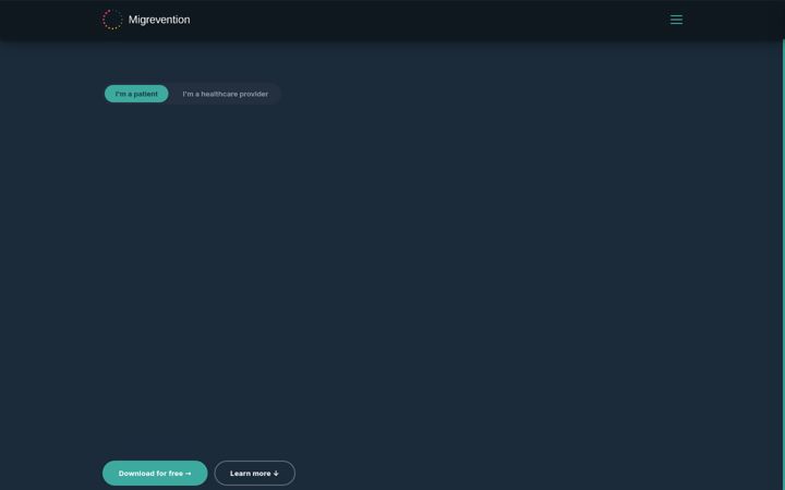 Screenshot of migrevention.com
