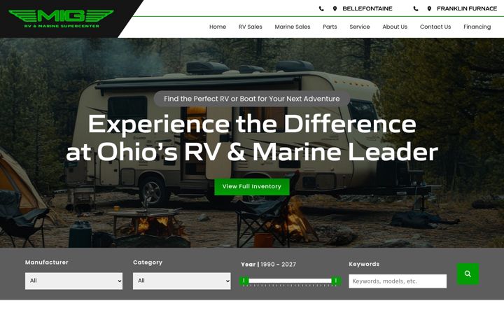 Screenshot of migrvmarine.com