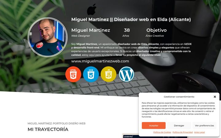 Screenshot of miguelmartinezweb.com