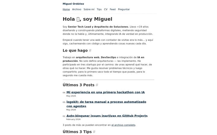 Screenshot of miguelordonez.com