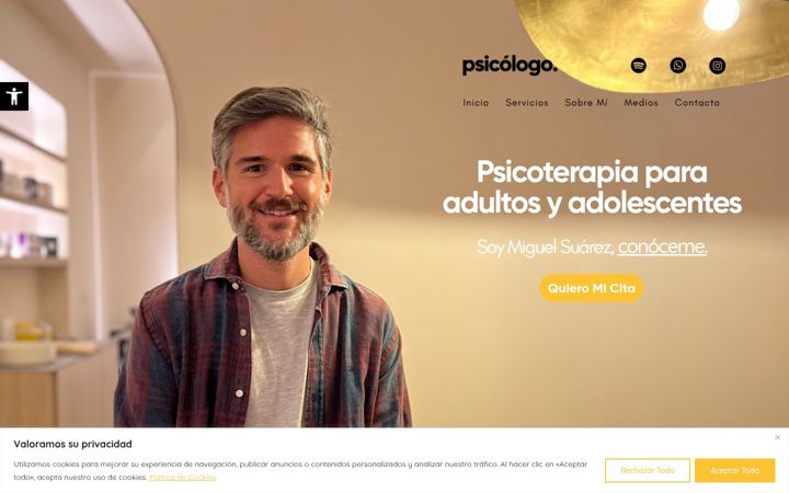 Screenshot of miguelsuarezpsicologo.com