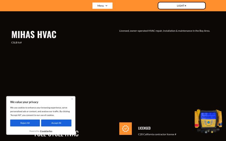 Screenshot of mihashvac.com