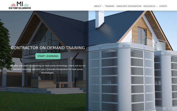 Screenshot of miheatpumps.com
