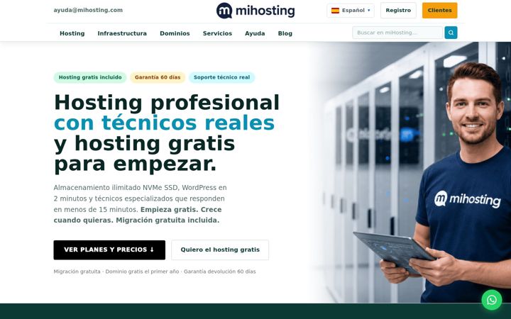 Screenshot of mihosting.com