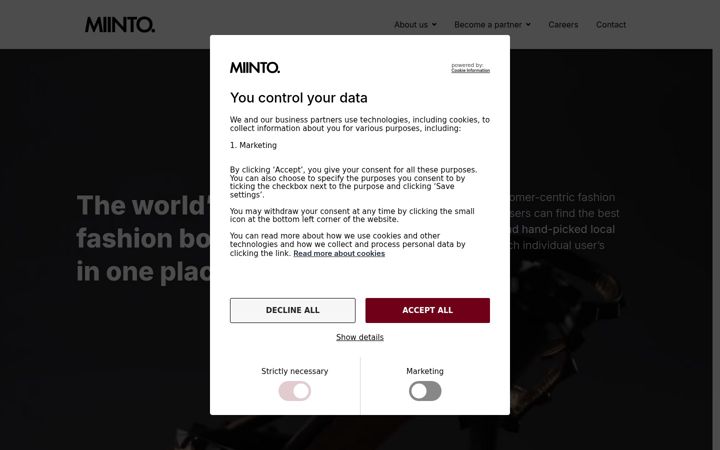 Screenshot of miinto-group.com