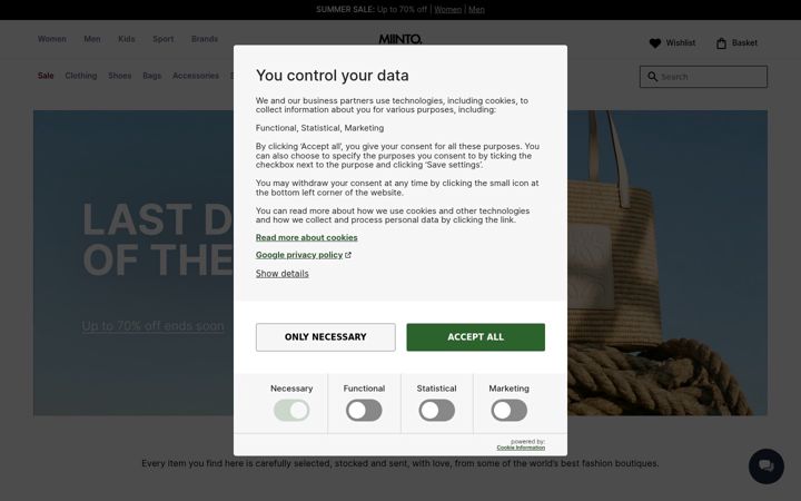 Screenshot of miinto.co.uk