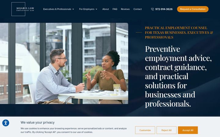 Screenshot of mijareslawgroup.com