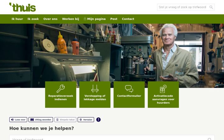 Screenshot of mijn-thuis.nl