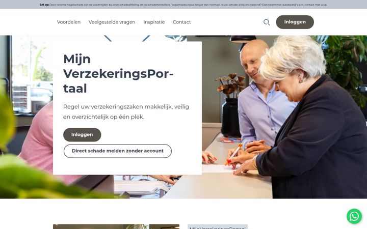 Screenshot ta' mijnverzekeringsportaal.nl