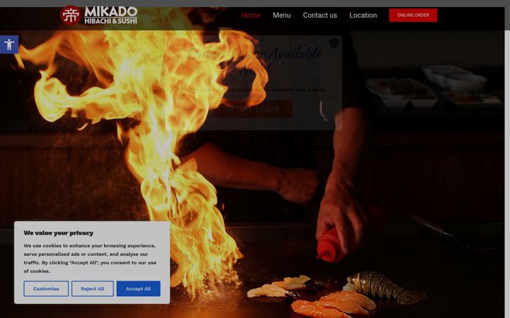 Screenshot of mikadojapanesesteak.com