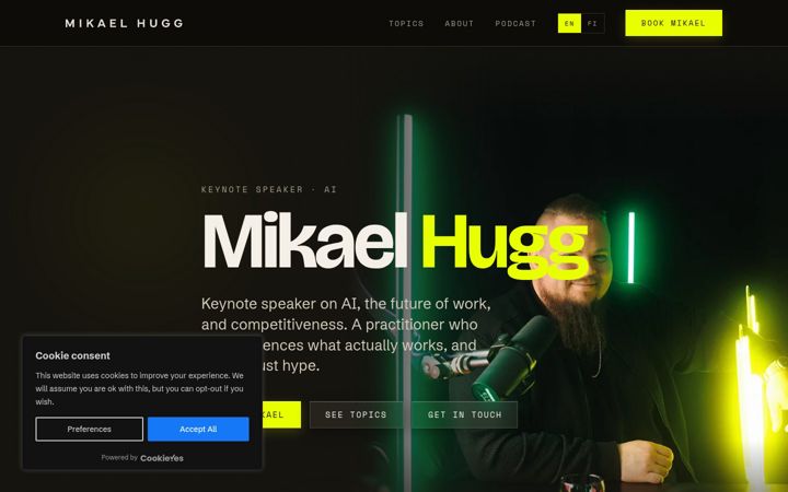 Screenshot of mikaelhugg.com