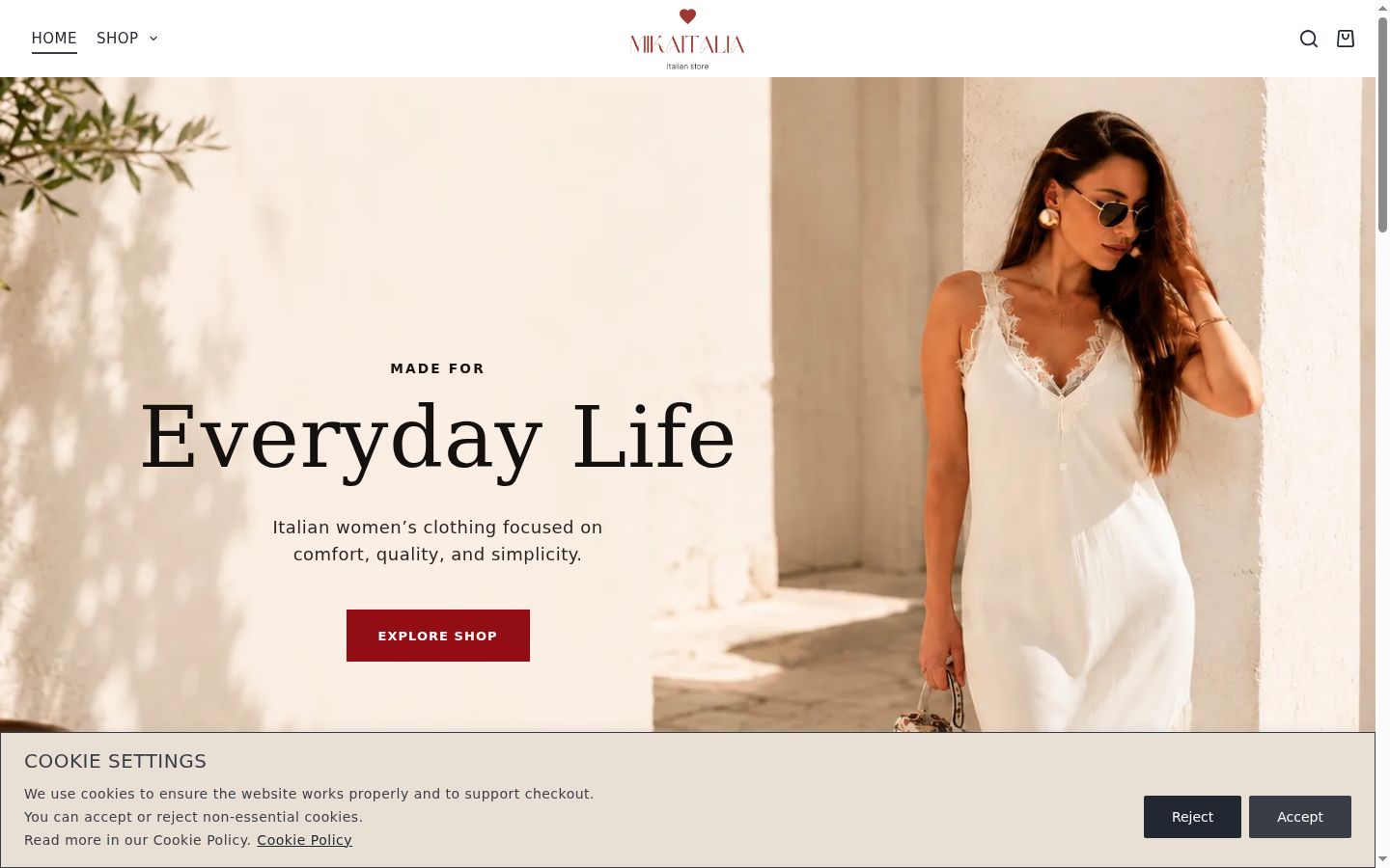 Screenshot of the consent banner shown before any interaction