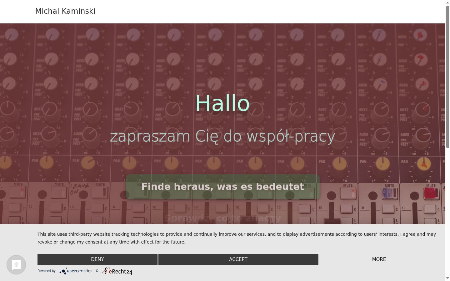 Screenshot del banner di consenso mostrato prima di qualsiasi interazione