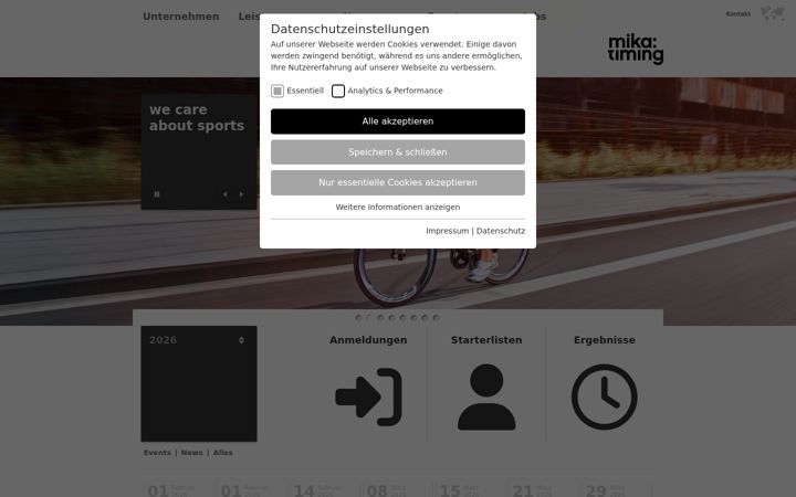 Screenshot of mikatiming.de