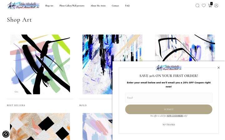Screenshot of mikealtobelliart.com