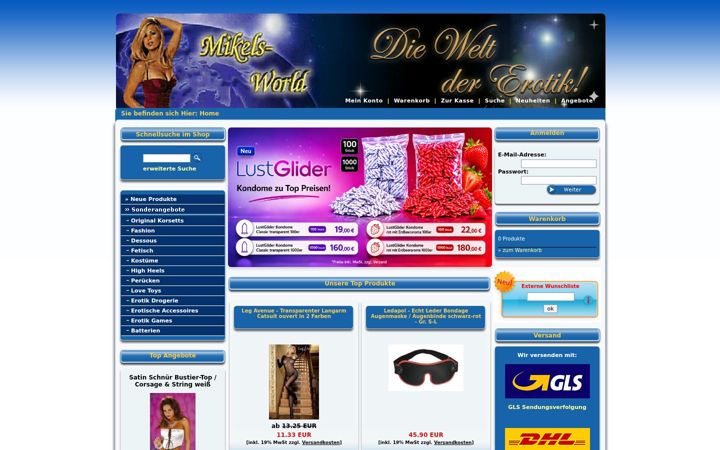 Screenshot of mikels-world.com