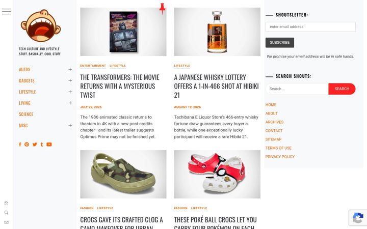 Screenshot of mikeshouts.com