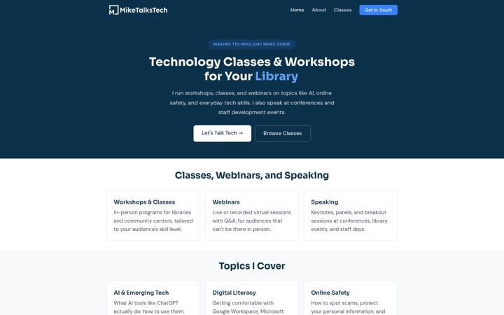 Screenshot of miketalkstech.com